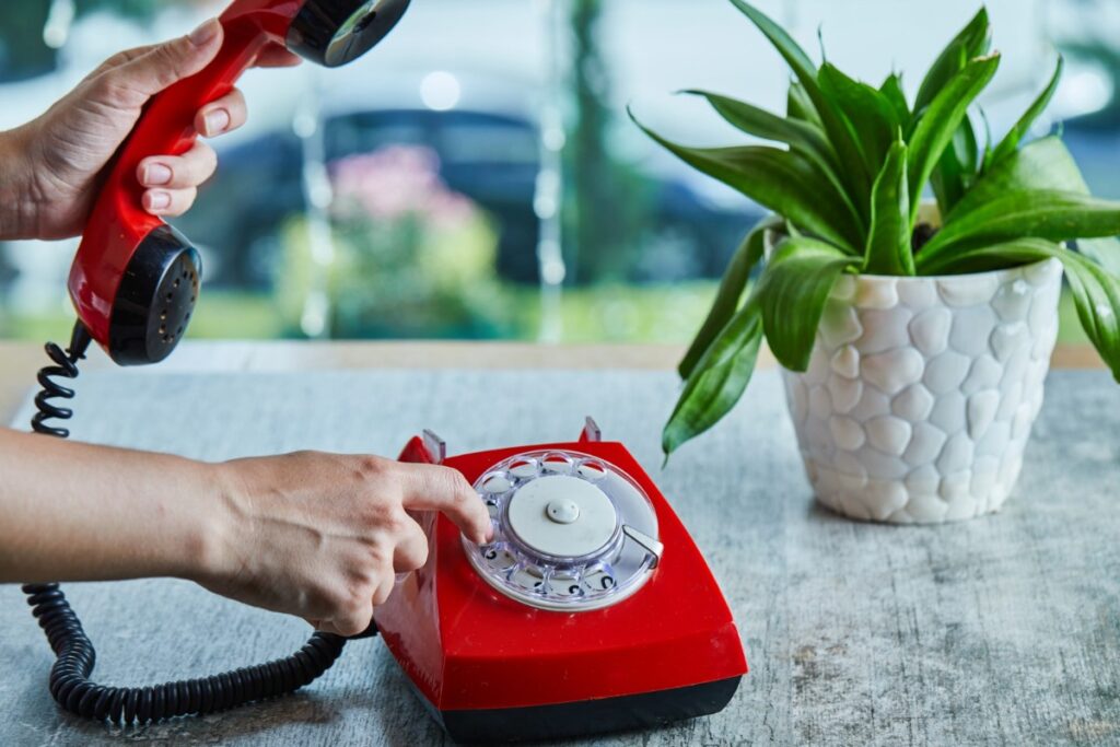 Using rotary dial phones