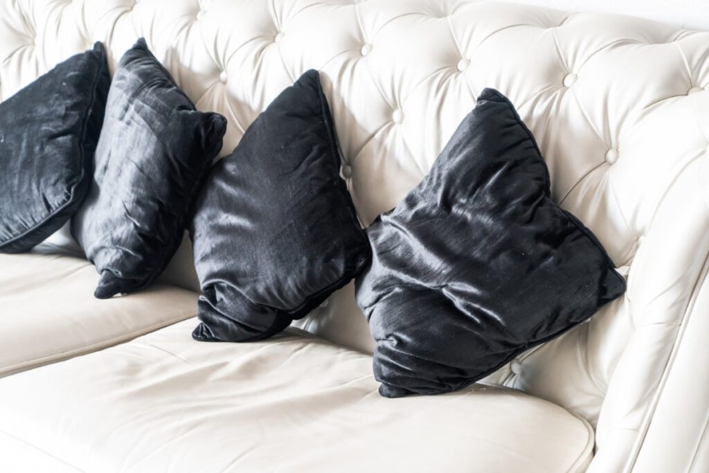 Velvet throw pillows