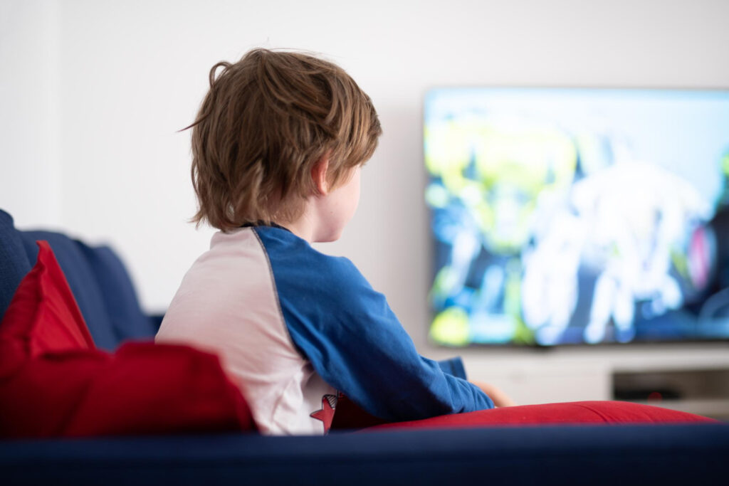 Watching Saturday morning cartoons