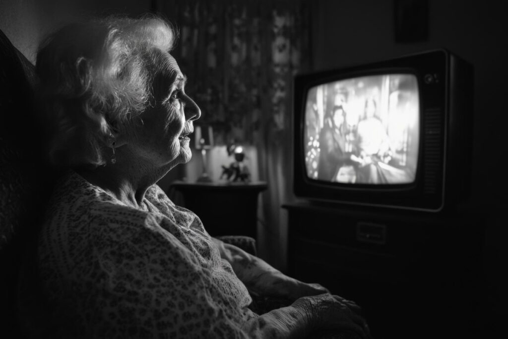 Watching black-and-white TV shows