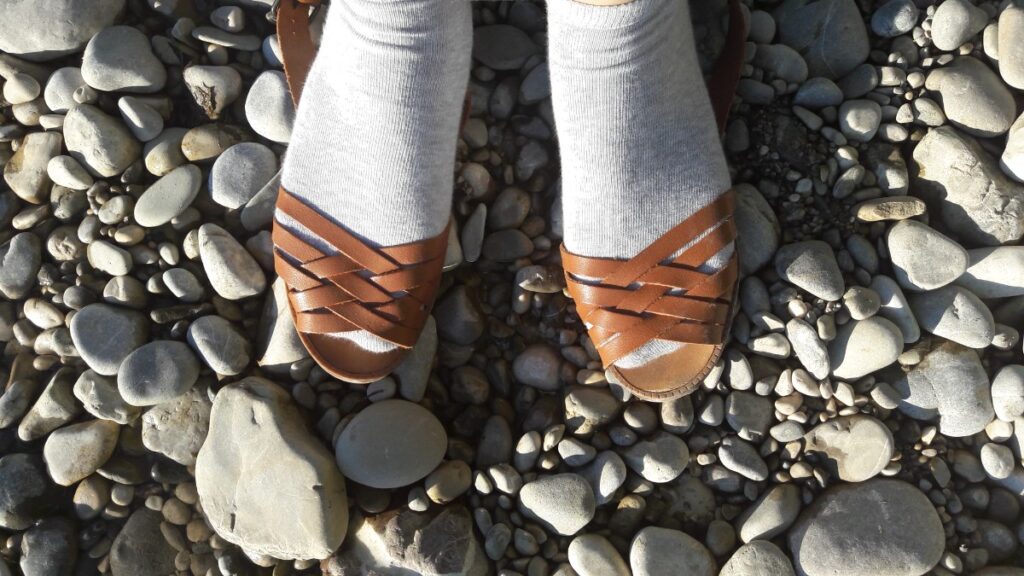 Wearing socks with sandals