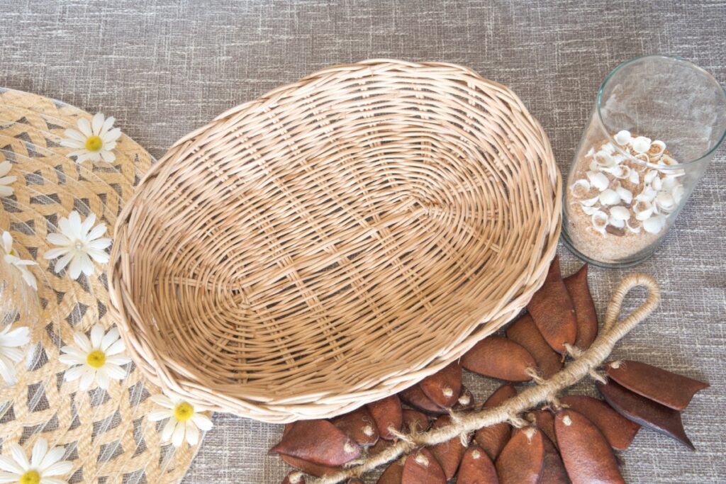 Woven rattan baskets
