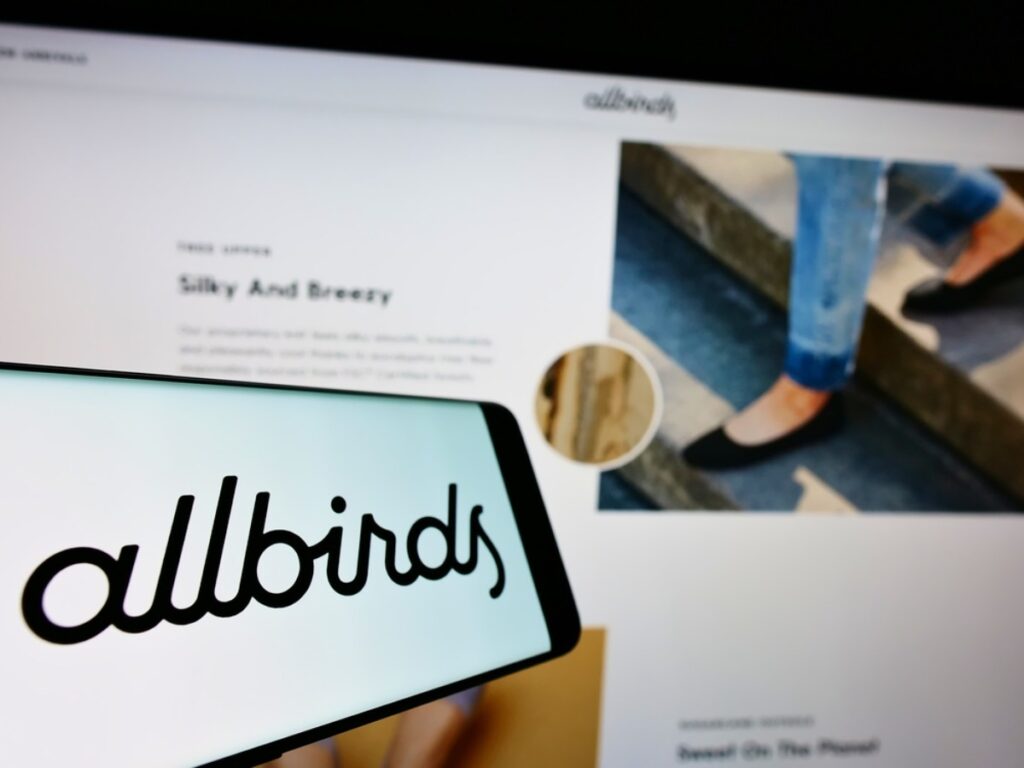 Favoring Allbirds sneakers