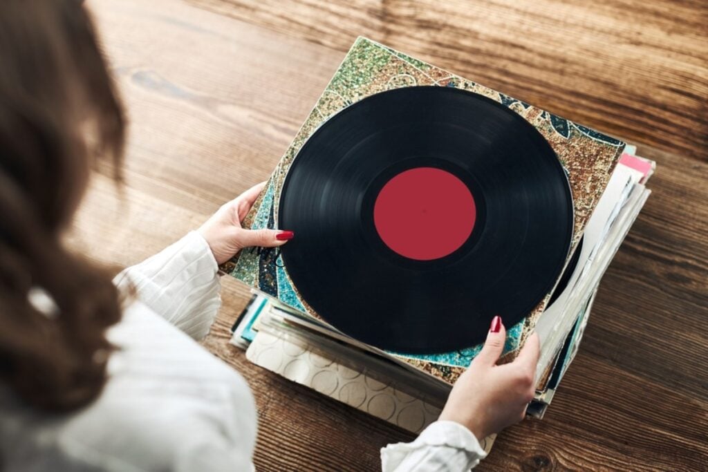 Listening to vinyl records