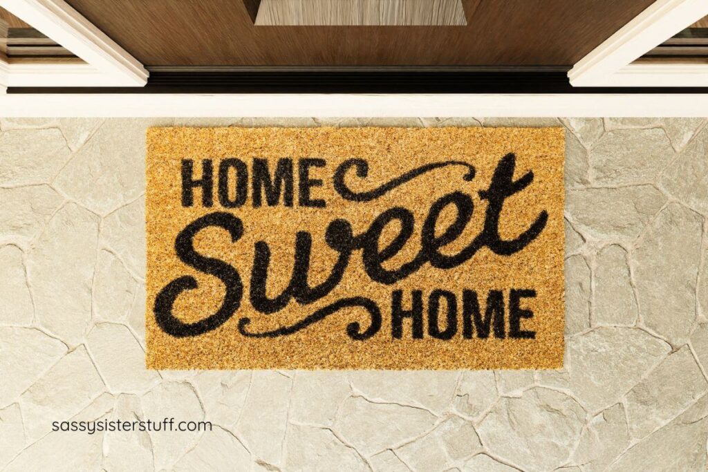 home Sweet Home welcome mat.