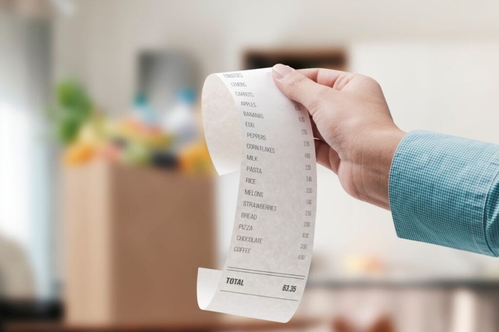 Receipts With Personal Details