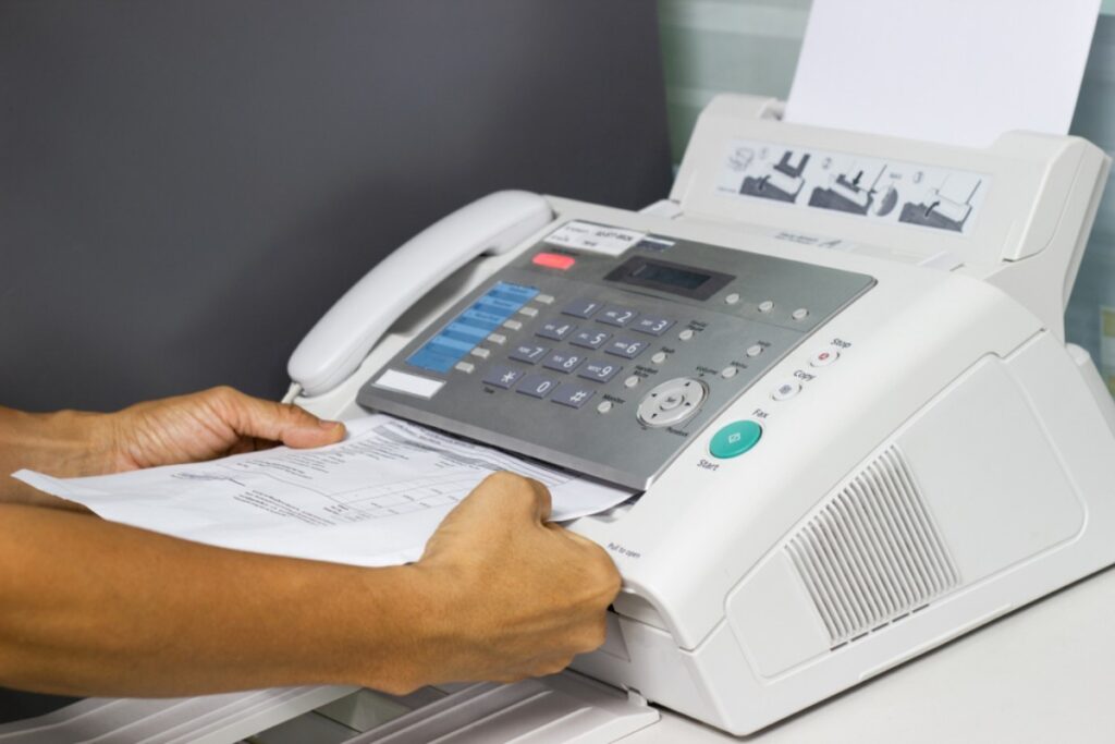 Relying on fax machines for communication