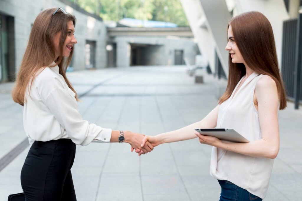 Use firm handshakes