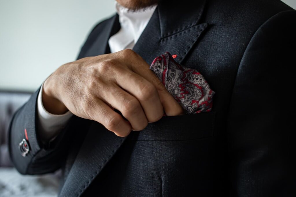 Using a silk pocket square
