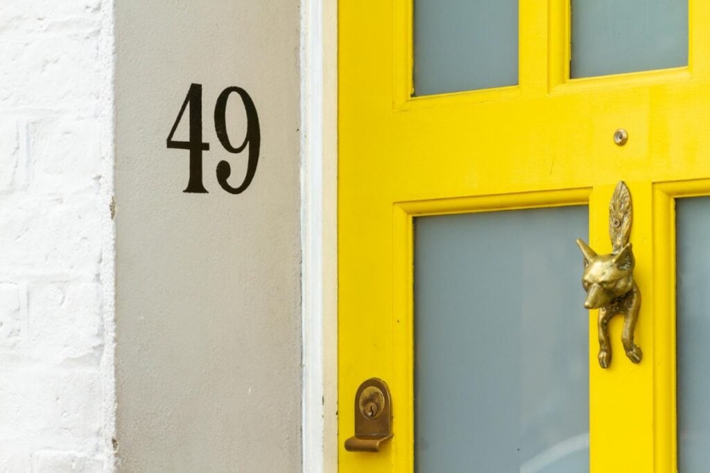 Visible house numbers
