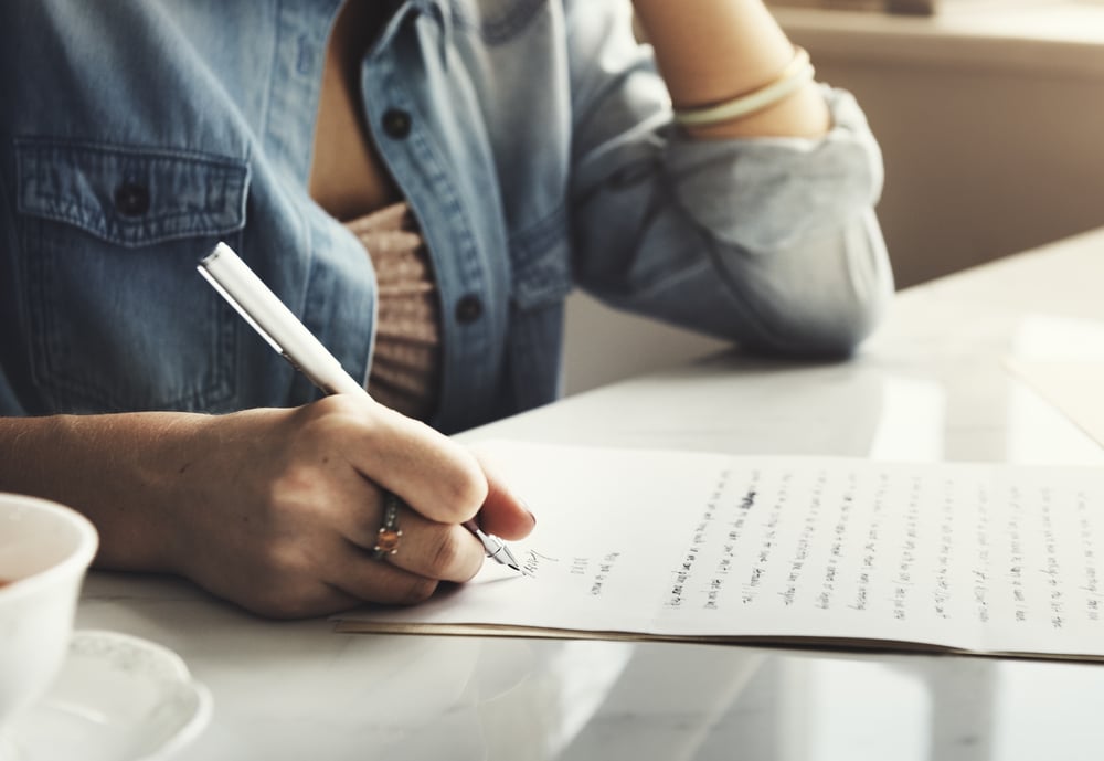 Writing letters by hand daily