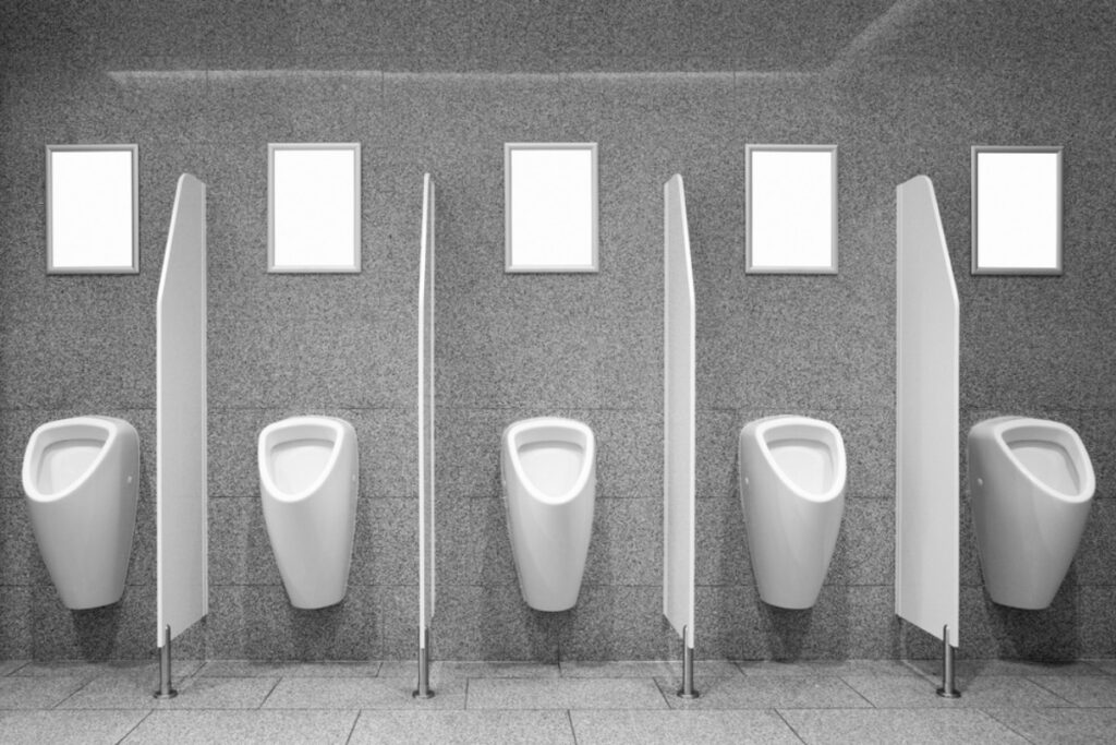 Avoiding the middle urinal to keep distance