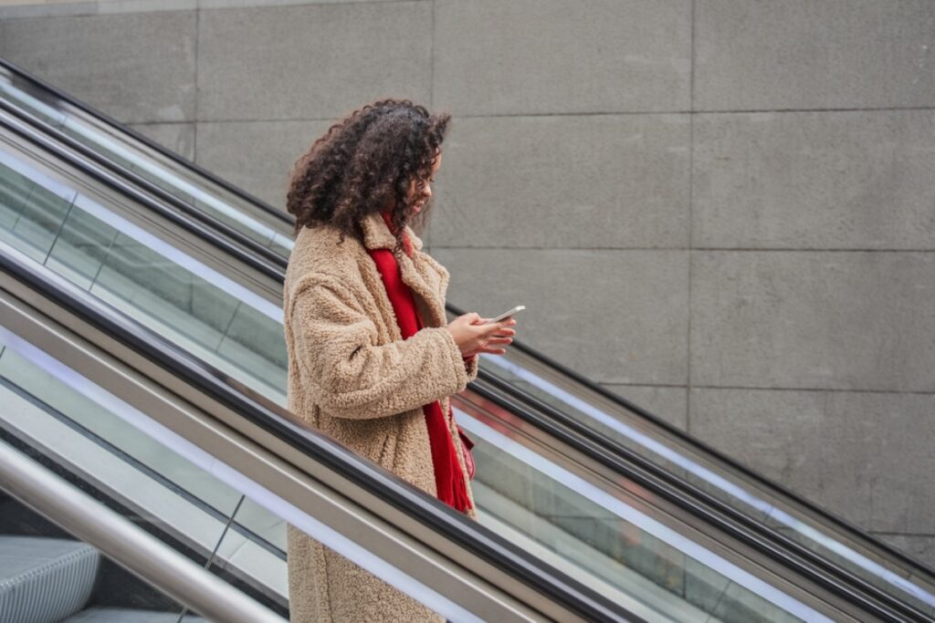Betting on how long the escalator ride will last, loudly announcing the countdown