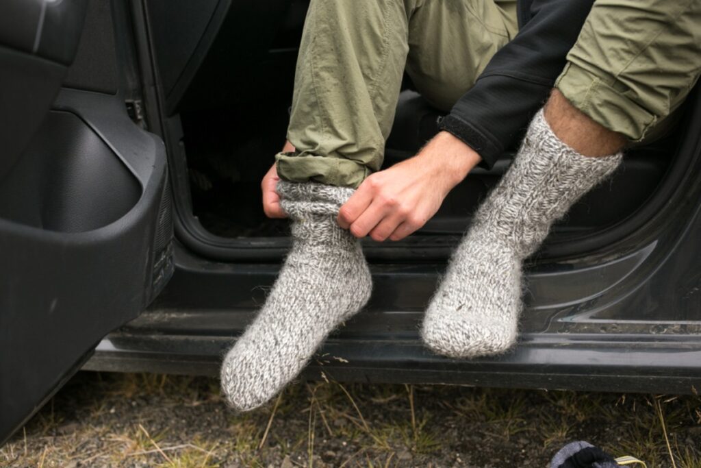 Changing clothes quickly when parked