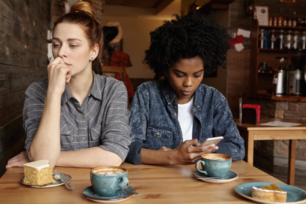 Constantly checking your phone during conversations