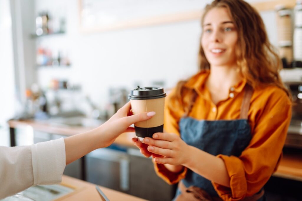 Double shot espresso with five pumps of caramel syrup