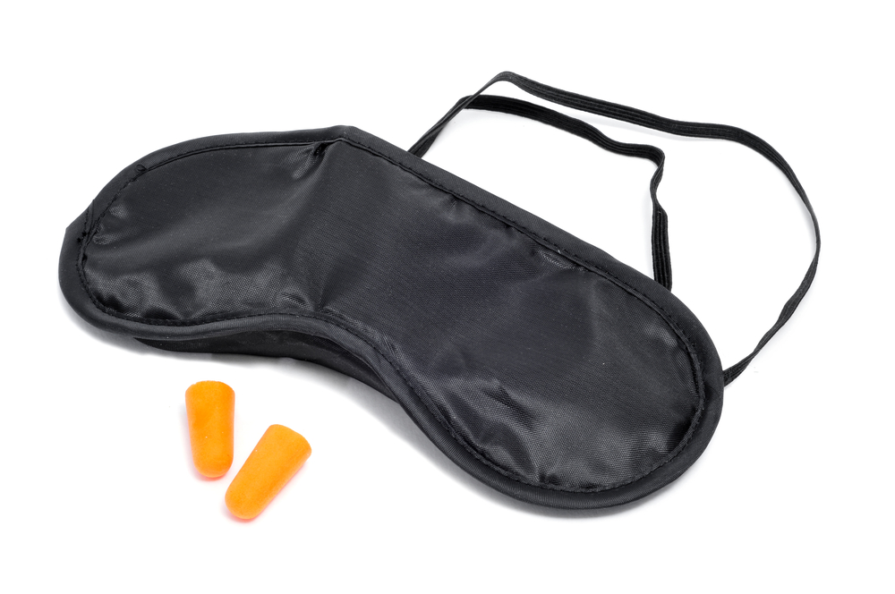 Earplugs and sleep mask
