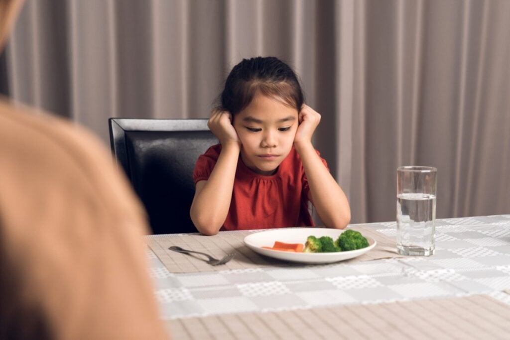 Eat your vegetables or no dessert.