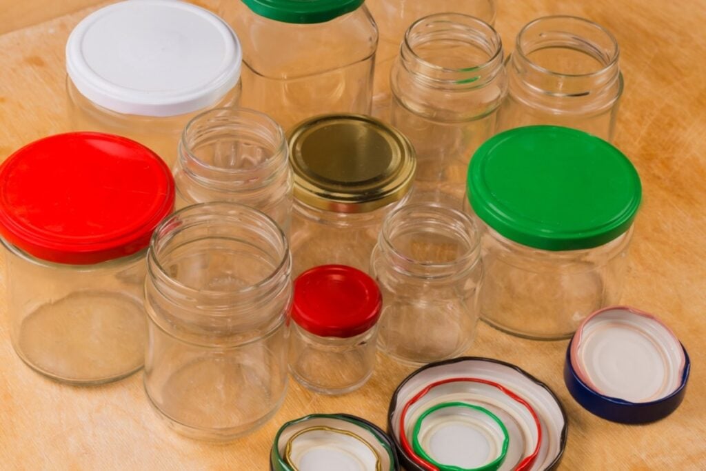Empty jars and containers