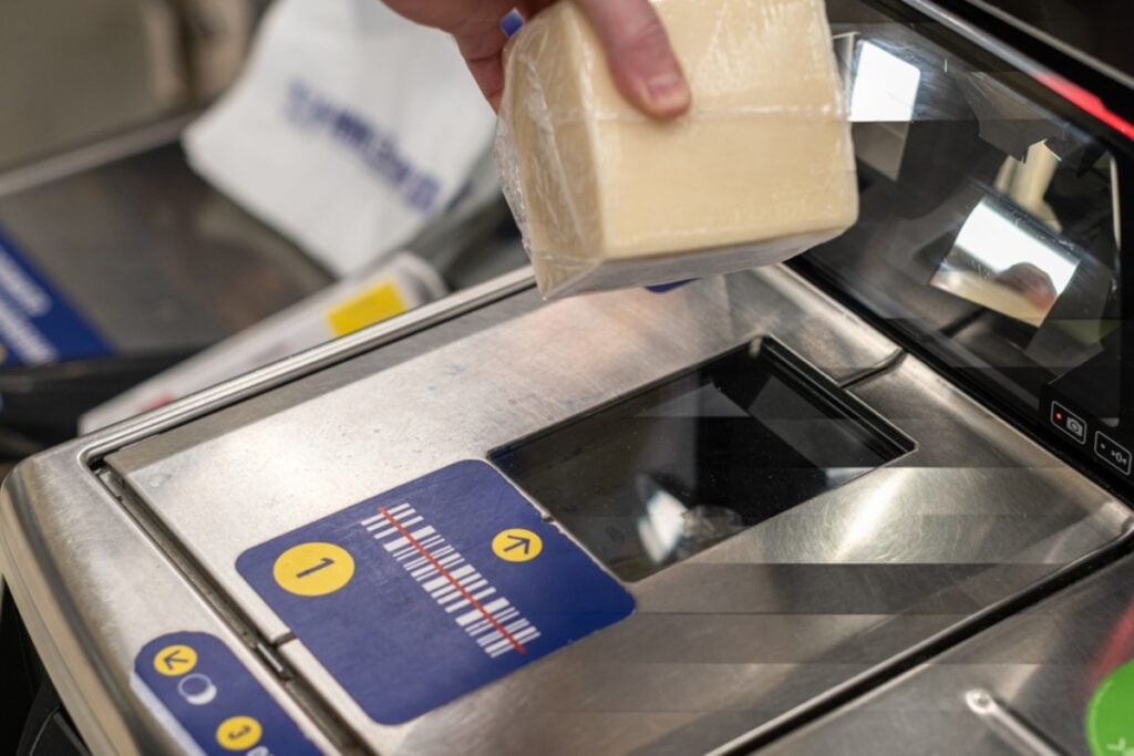 Forgetting to scan an item and acting surprised when the machine yells