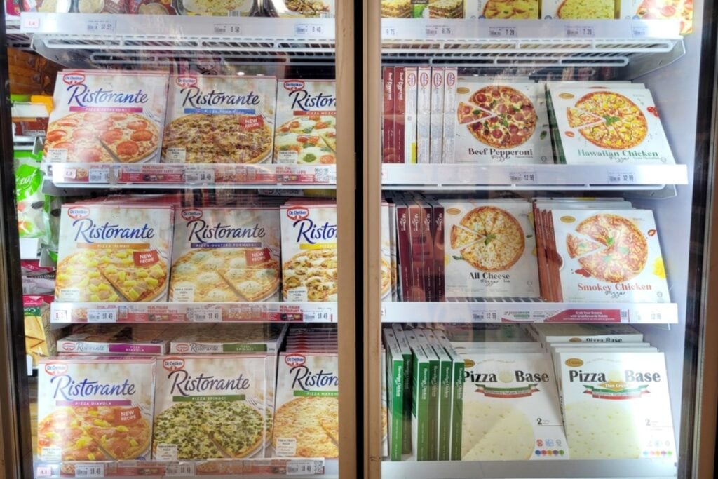 Frozen pizza and soda combo