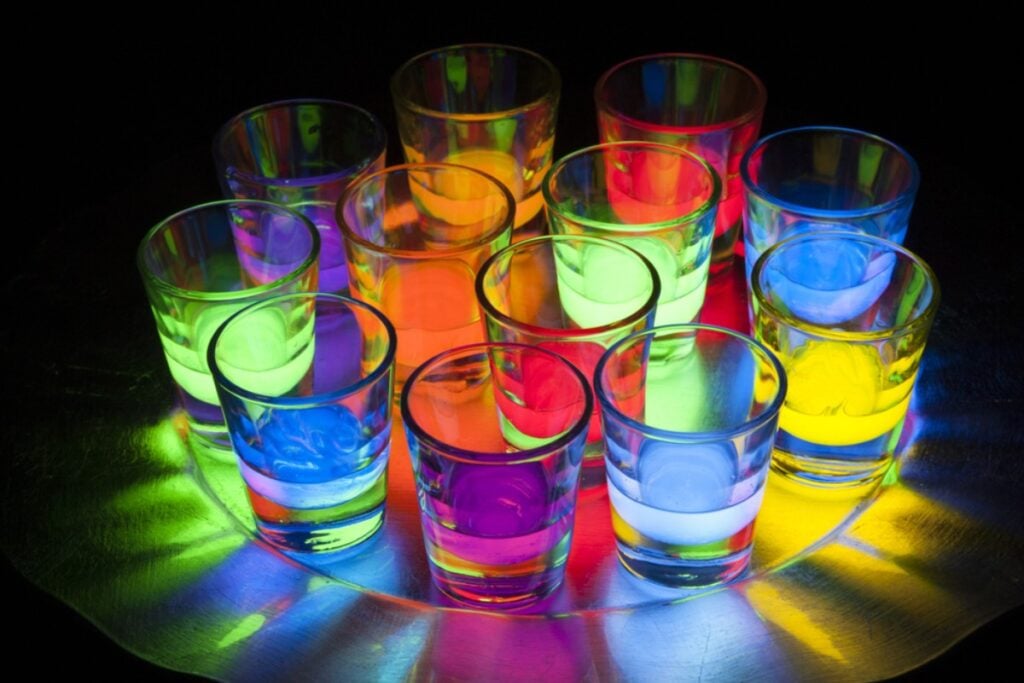 Glow-in-the-dark cocktails