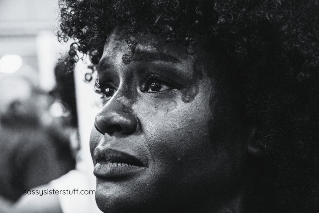 close-up of woman crying about her adult child going no-contact.