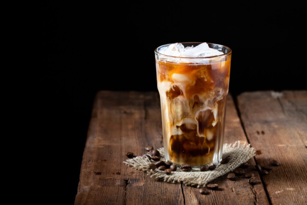 Iced coffee with hot milk