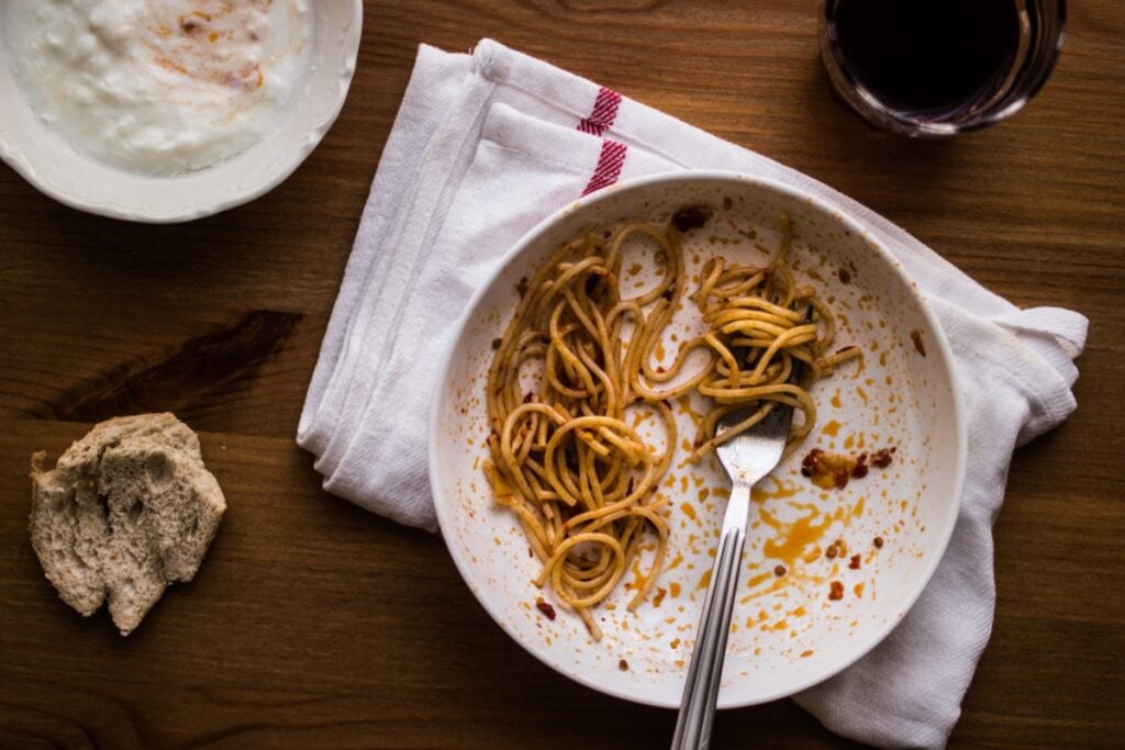 Never finishing meals due to dissatisfaction