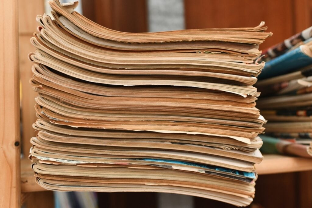 Old newspapers and magazines