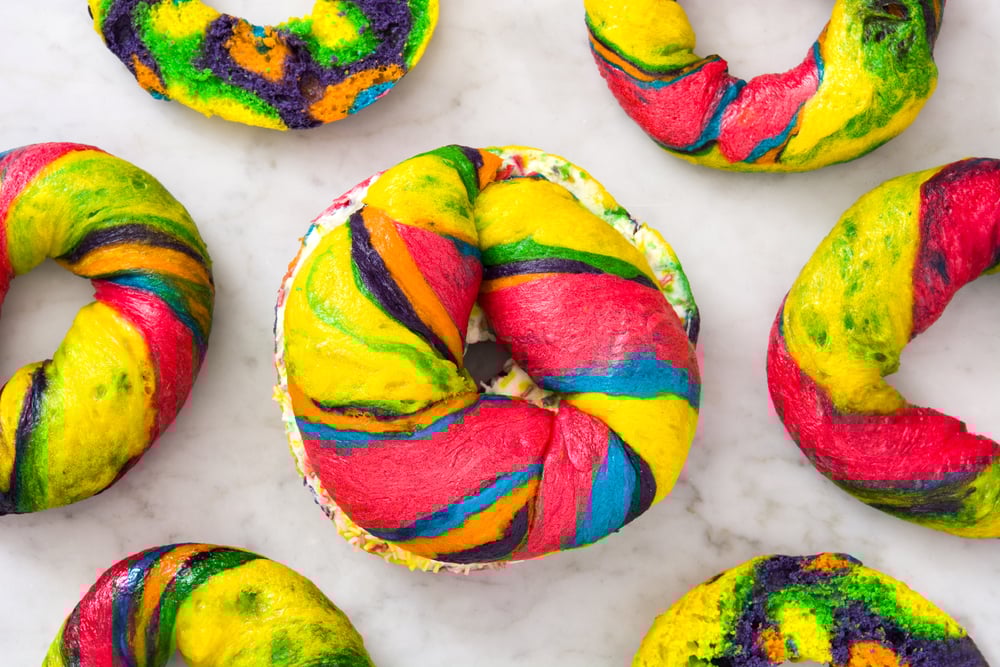 Rainbow bagels
