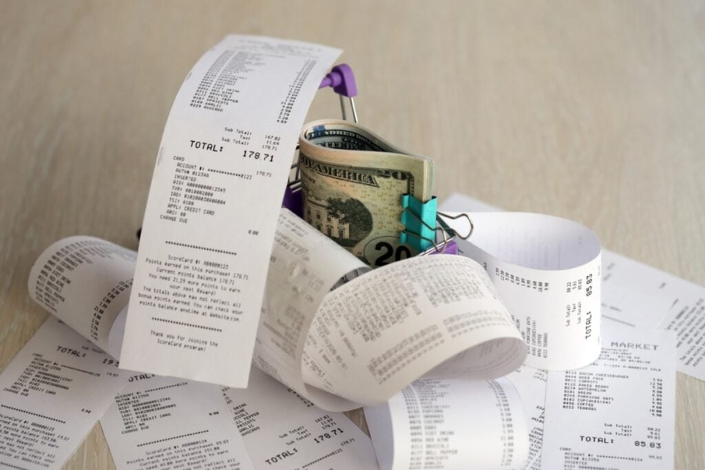 Receipts from memorable trips