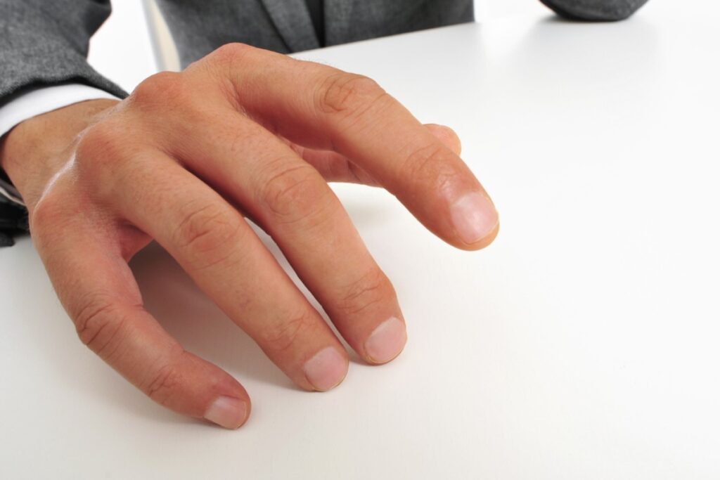Repeated finger drumming on desks