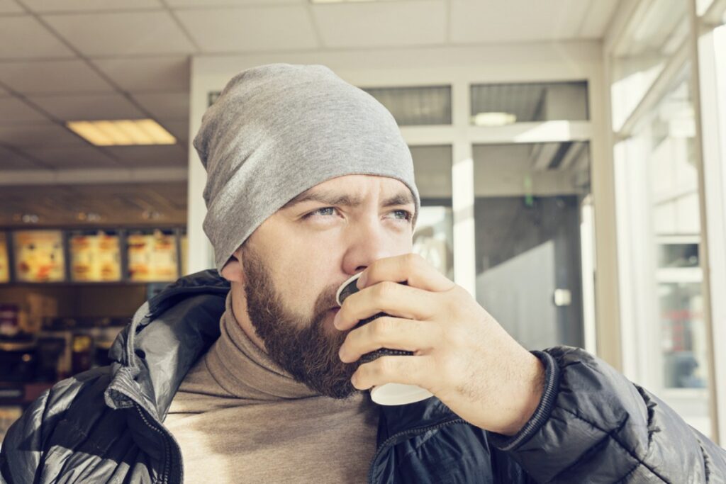 Sipping coffee in the IKEA cafe while people-watching