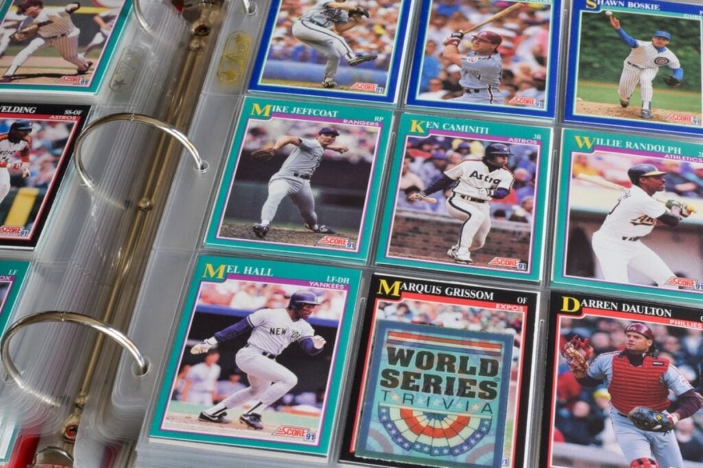 Sports cards tucked away