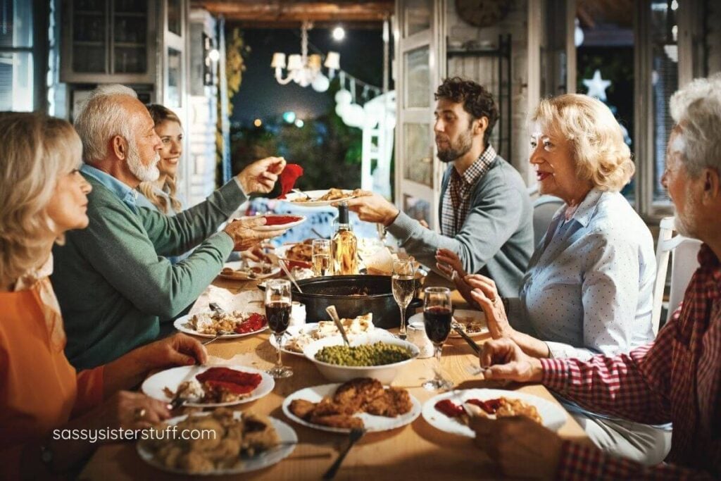 Thanksgiving dinner with family members who worked to stay healthy this holiday season.