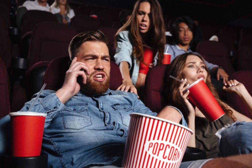 Talking loudly during the movie