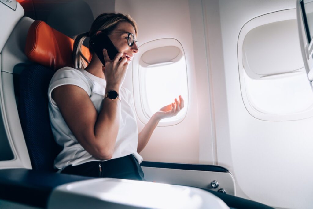 Talking loudly on phone calls