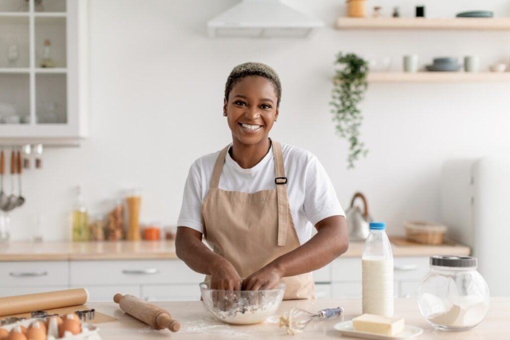The process of baking from scratch
