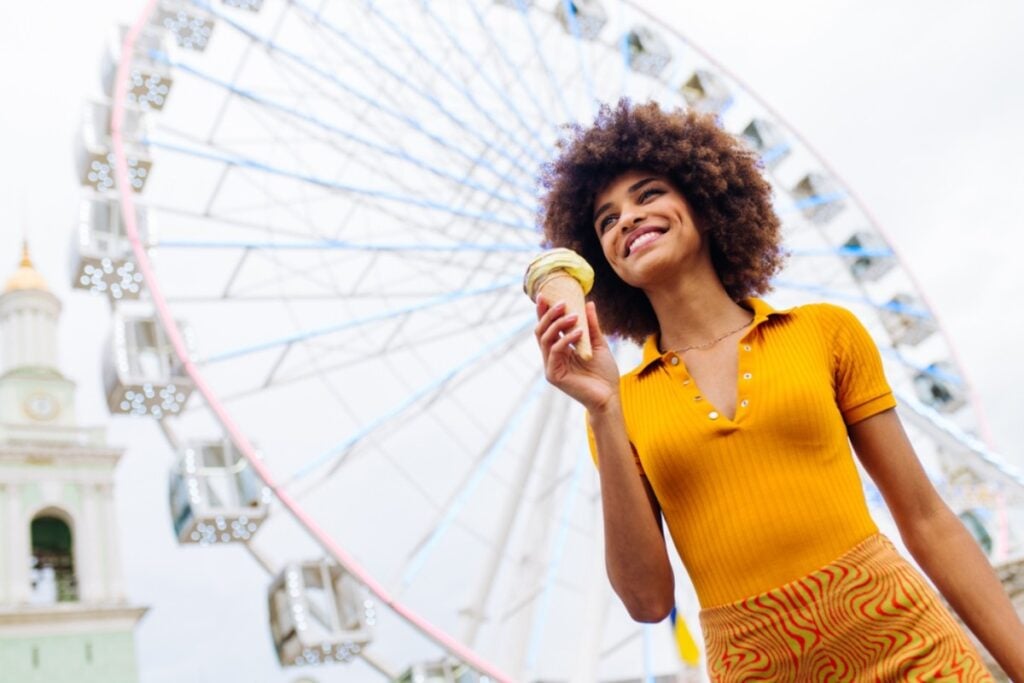 Visiting an amusement park or playground