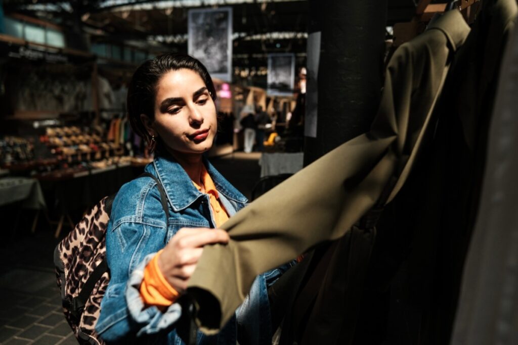 Whispering to clothes You’re coming home with me, as if they understand