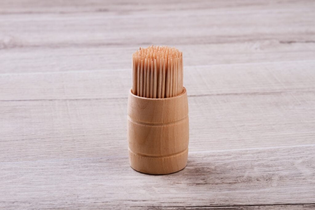 A makeshift toothpick army