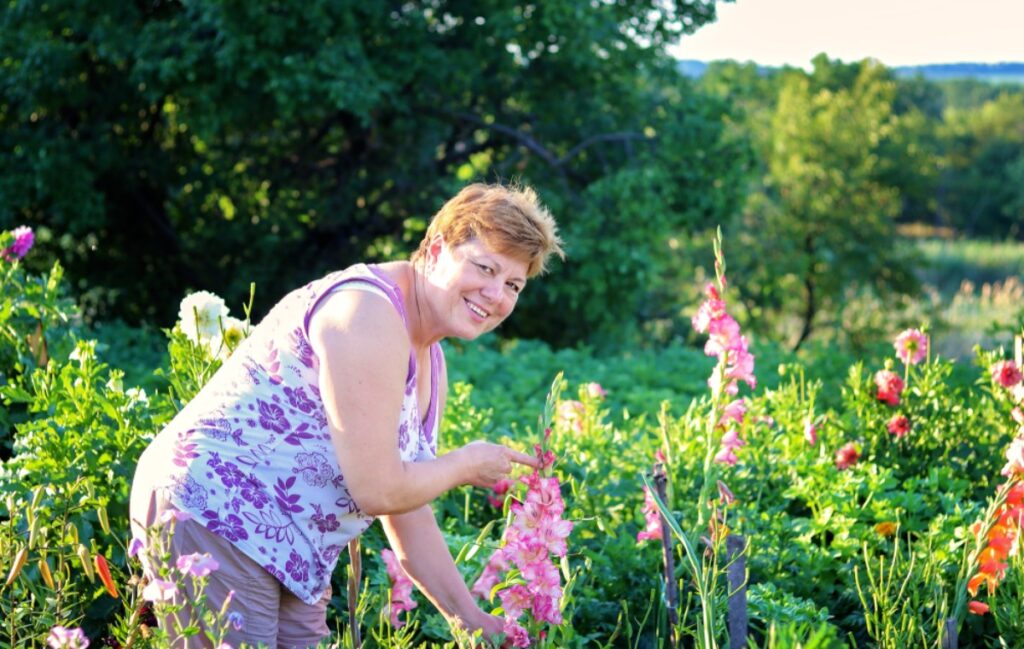 Arranging fresh flowers from garden or market