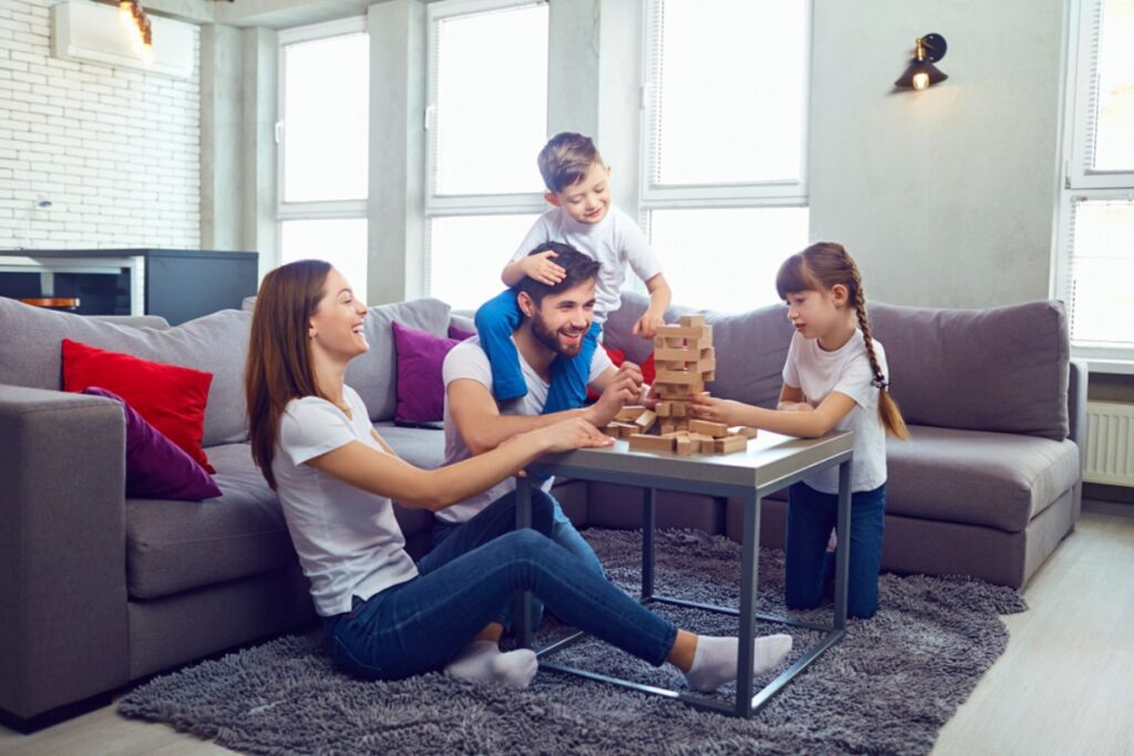 Build a game corner featuring a bistro table and board games