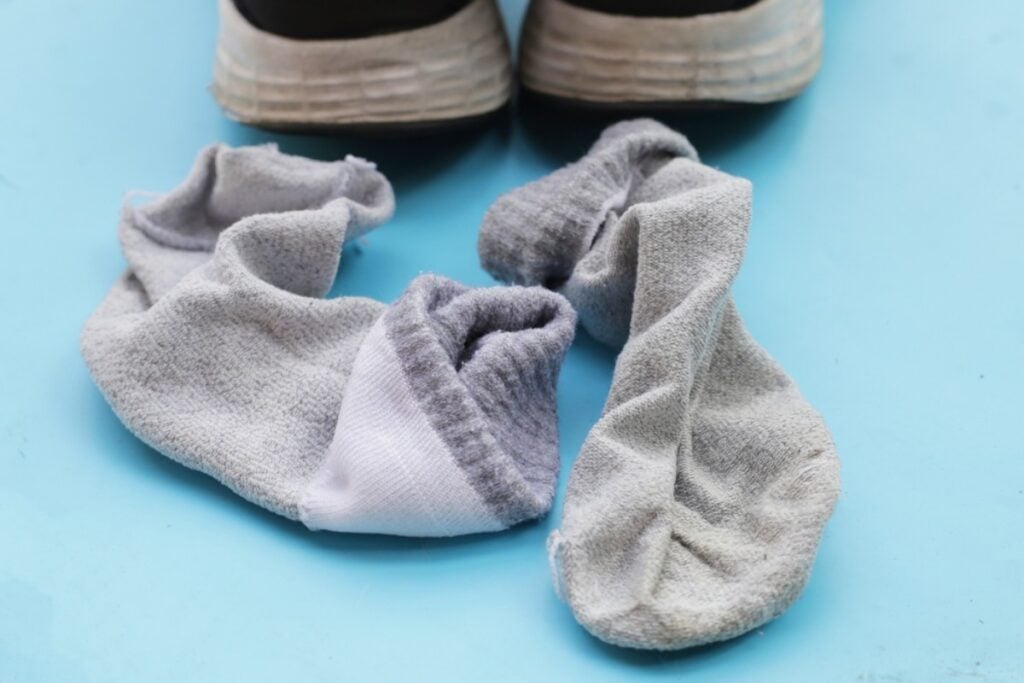 Dirty gym socks making a surprise appearance