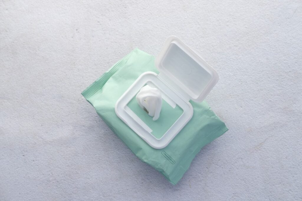 Leftover makeup wipes waving a white flag