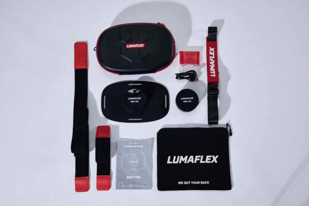 top view of all the lumaflex pieces.