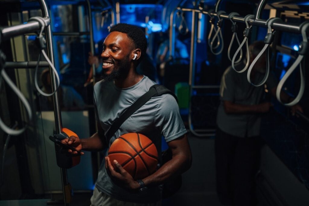 Make eye contact and silently challenge others to join the jam session