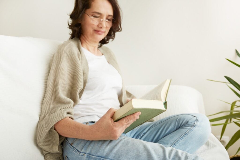 Reading a good book in a cozy spot