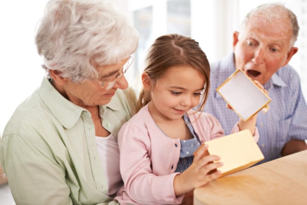 Showering grandchildren with excessive gifts that can spoil them